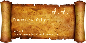 Andruska Albert névjegykártya