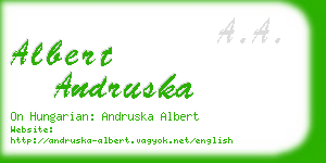 albert andruska business card